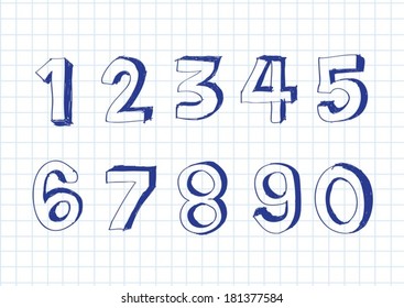 Sketch numbers 0-9