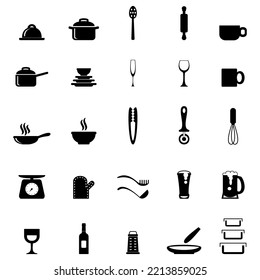  Sketch of objects and kitchen utensils on square paper. vector things in the kitchen on a white background.