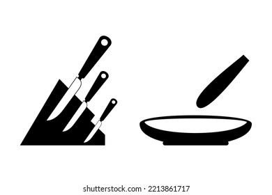 Sketch of objects and kitchen utensils on square paper. vector things in the kitchen on a white background.