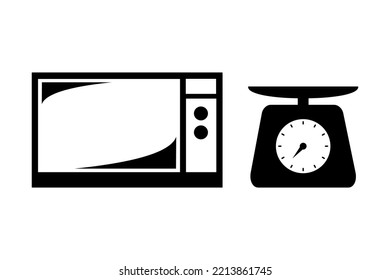 Sketch of objects and kitchen utensils on square paper. vector things in the kitchen on a white background.