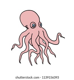 a sketch of an octopus. vector illustration