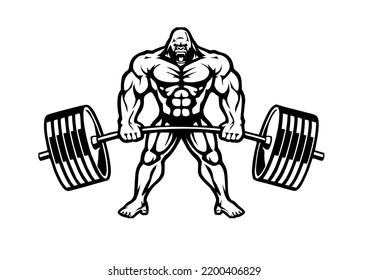 Sketch of, Gorilla Body Builder