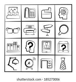 sketch office and business icons