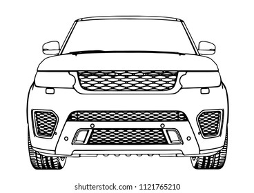 sketch of an off-road car vector