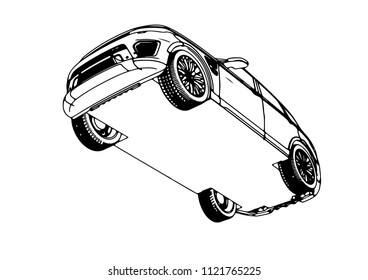 sketch of an off-road car vector