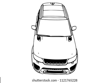 sketch of an off-road car vector