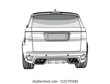 sketch of an off-road car vector