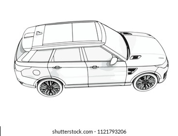 sketch of an off-road car vector