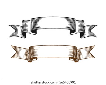 sketch old banners ribbons