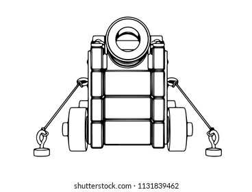 sketch of an old cannon vector