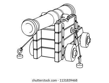 sketch of an old cannon vector