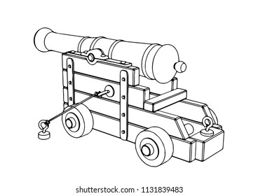 sketch of an old cannon vector