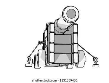sketch of an old cannon vector