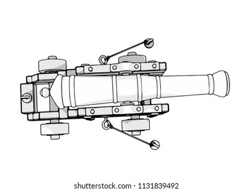 sketch of an old cannon vector