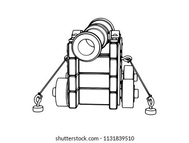 sketch of an old cannon vector