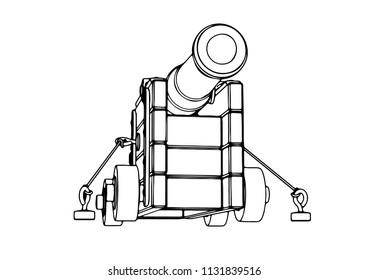 sketch of an old cannon vector