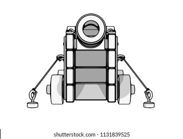 sketch of an old cannon vector