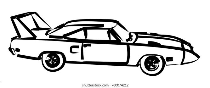 Sketch of the old car. 