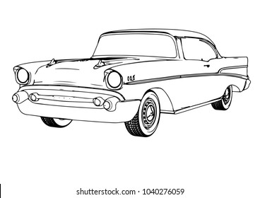 [38+] Sketch Of Vintage Car