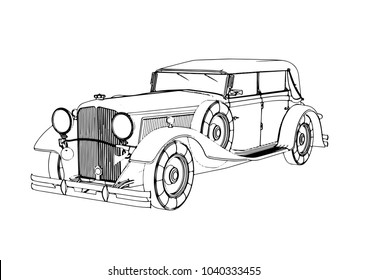 [38+] Sketch Of Vintage Car