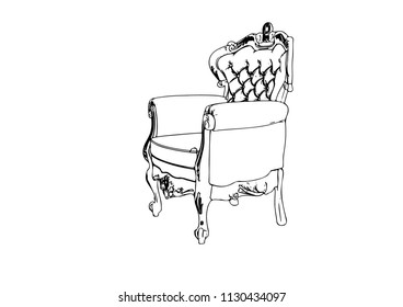 sketch of an old chair vector