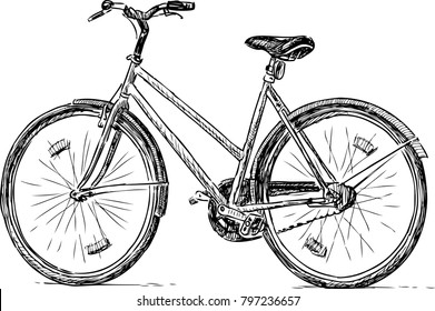 Sketch of an old city bike
