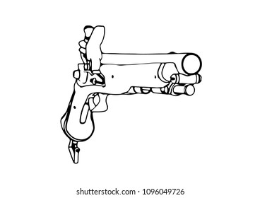 sketch of an old musket vector