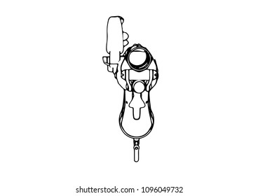 sketch of an old musket vector