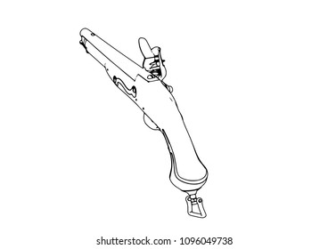 sketch of an old musket vector