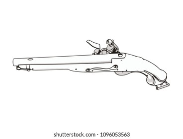 sketch of an old musket vector