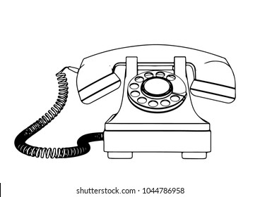 sketch of old phone vector
