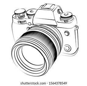 A sketch of the old SLR camera.