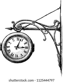 Sketch of an old street clock