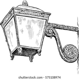 sketch of an old streetlight