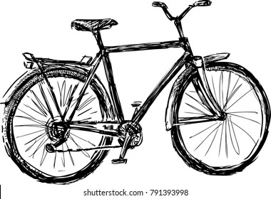 Sketch Of An Old Strolling Bike