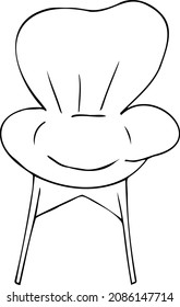 Sketch of an old upholstered chair. Hand-drawn black and white vector illustration. Home furniture, interior element, grandmother's chair.
