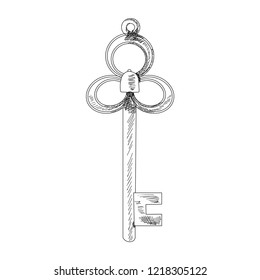 sketch of old vintage key