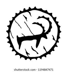 Sketch on a theme of the Altaic shamanism, vector illustration