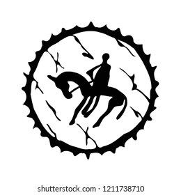 Sketch on a theme of the Altaic shamanism, vector illustration