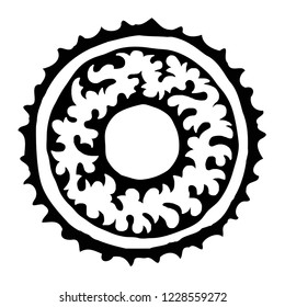 Sketch on a theme of the Altaic shamanism, vector illustration