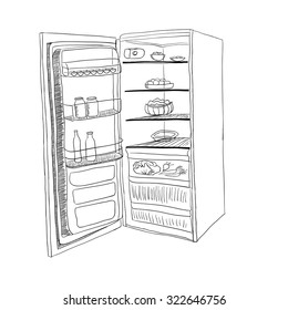 Best Fridge Refrigerator: cartoon open fridge drawing