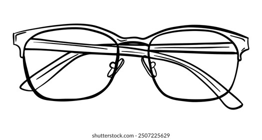 Sketch of Optical Glasses Vector Illustration.
