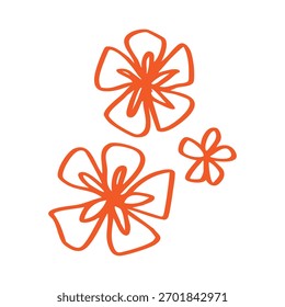 sketch of orange flower decorative