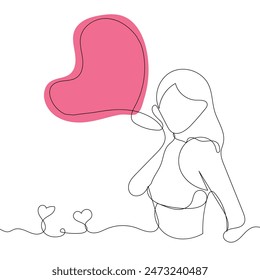 Sketch outline concept minimal girl woman lady in drawing continuous line art. Female hand drawn with white ioslated background. Abstract,vector,illustration.
