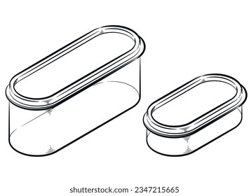 Sketch Oval Food Plastic Box Cookware