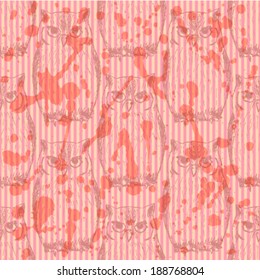Sketch owl, vector vintage seamless pattern