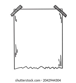 Sketch pad paper glued with adhesive tape scotch. Ideal for bullet journal, girlish diary, text template copy space scrapbooking.