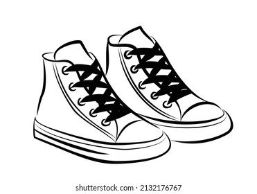 Sketch of a pair of sneakers