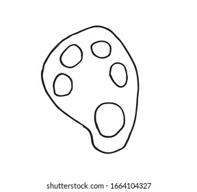 Sketch palette with a paint. A palette of colors. vector hand drawn doodle illustration.