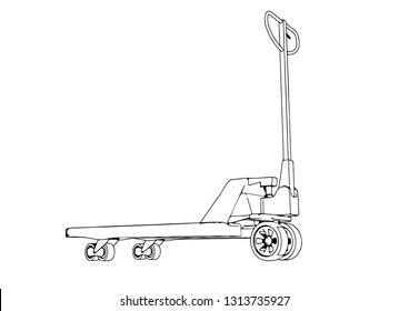 sketch pallet truck vector